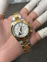 VS Factory Rolex Cosmograph Daytona Two-Tone Yellow Gold White Dial (126503) 1:1 Super Clone – DD4131 Movement - Image 6