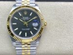 VS Factory Rolex Datejust 41mm Two-Tone Yellow Gold Green Dial Fluted Bezel Jubilee Bracelet (126333) 1:1 Super Clone – DD3235 Movement - Image 2