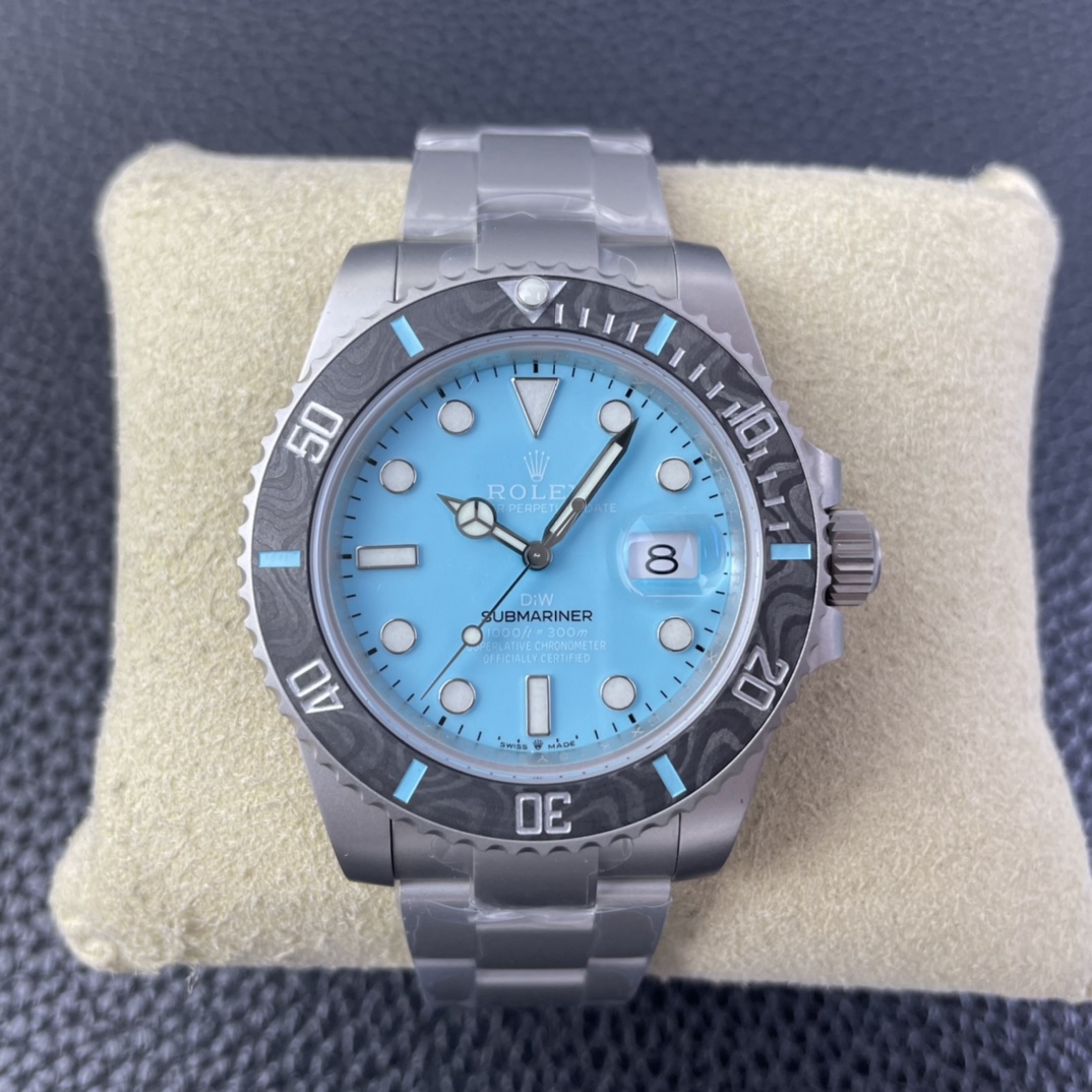 i1676215411_1674_0.jpg VS Factory Rolex Submariner Date “DiW Tiffany Blue” Carbon Bezel & Matte Case 1:1 Super Clone – DD3135 Movement - Image 1