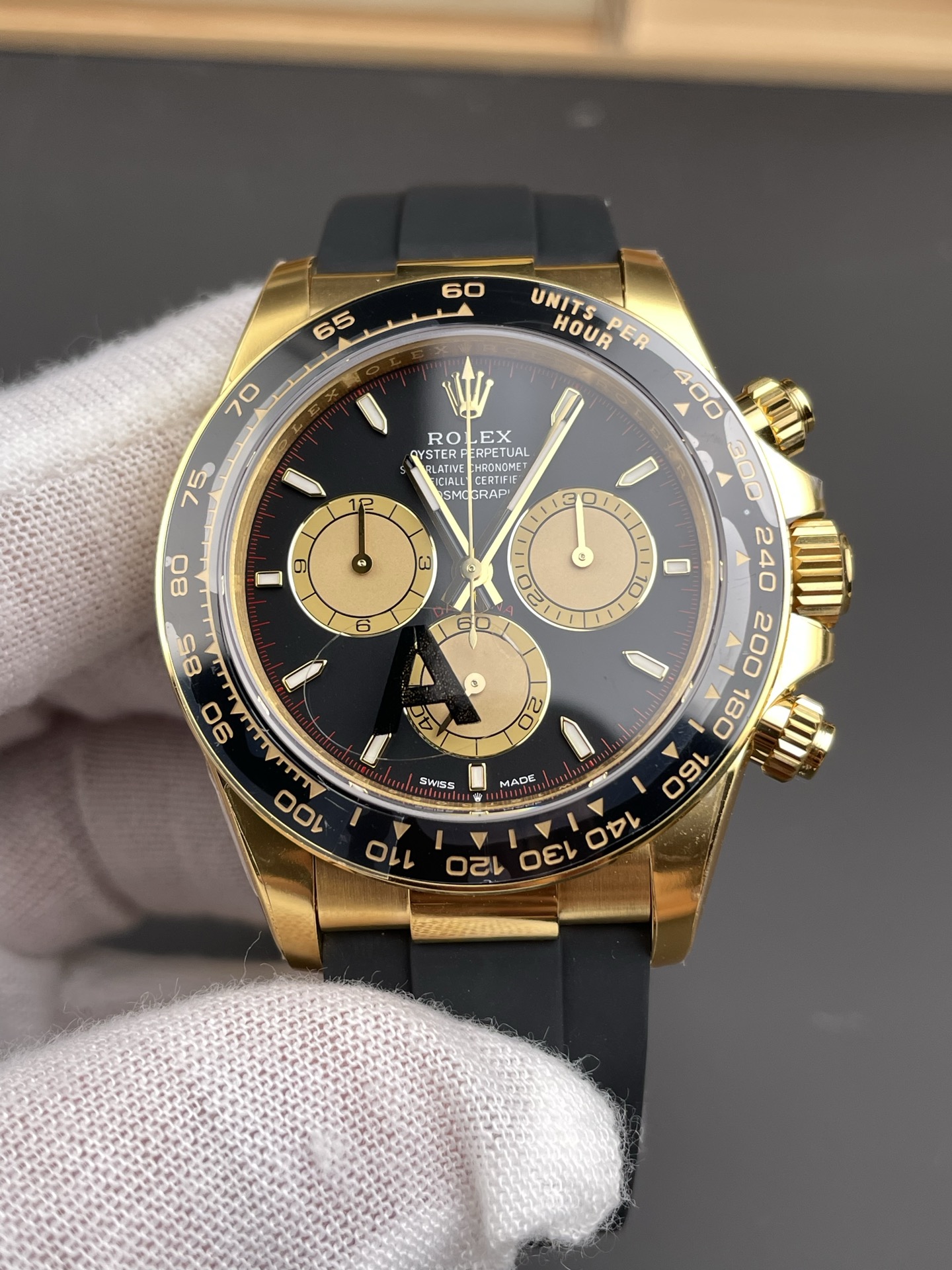 i1750100117647_1254_0_2-2.jpg VS Factory Rolex Cosmograph Daytona Yellow Gold “Pikachu” Black Dial (126518LN) 1:1 Super Clone – DD4131 Movement - Image 1