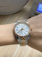 VS Factory Rolex Datejust 41mm Two-Tone Rose Gold Silver Fluted Motif Dial Jubilee Bracelet (126331) 1:1 Super Clone – DD3235 Movement - Image 5