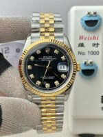 VS Factory Rolex Datejust 36mm Two-Tone Yellow Gold Black Diamond Dial Jubilee Bracelet (126233) 1:1 Super Clone – DD3235 Movement - Image 2