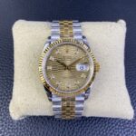VS Factory Rolex Datejust 36mm Two-Tone Yellow Gold Golden Fluted Motif Diamond Dial Jubilee Bracelet (126233) 1:1 Super Clone – DD3235 Movement