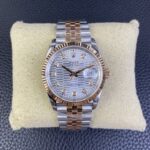 VS Factory Rolex Datejust 36mm Two-Tone Rose Gold Silver Fluted Motif Diamond Dial Jubilee Bracelet (126231) 1:1 Super Clone – DD3235 Movement
