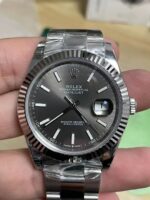 VS Factory Rolex Datejust 41mm Sunburst Slate Dial Fluted Bezel Oyster Bracelet (126334) 1:1 Super Clone – DD3235 Movement