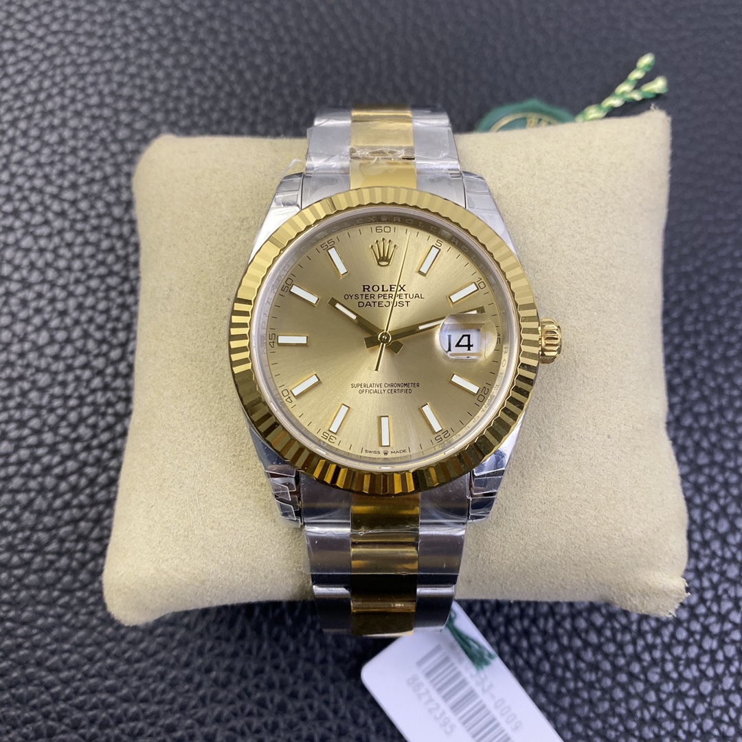vsf-11932-9c70b384d8-i1608197373_2014_0-1 VS Factory Rolex Datejust 41mm Champagne Sunburst Dial Fluted Bezel Oyster Bracelet (126333) 1:1 Super Clone – DD3235 Movement - Image 1