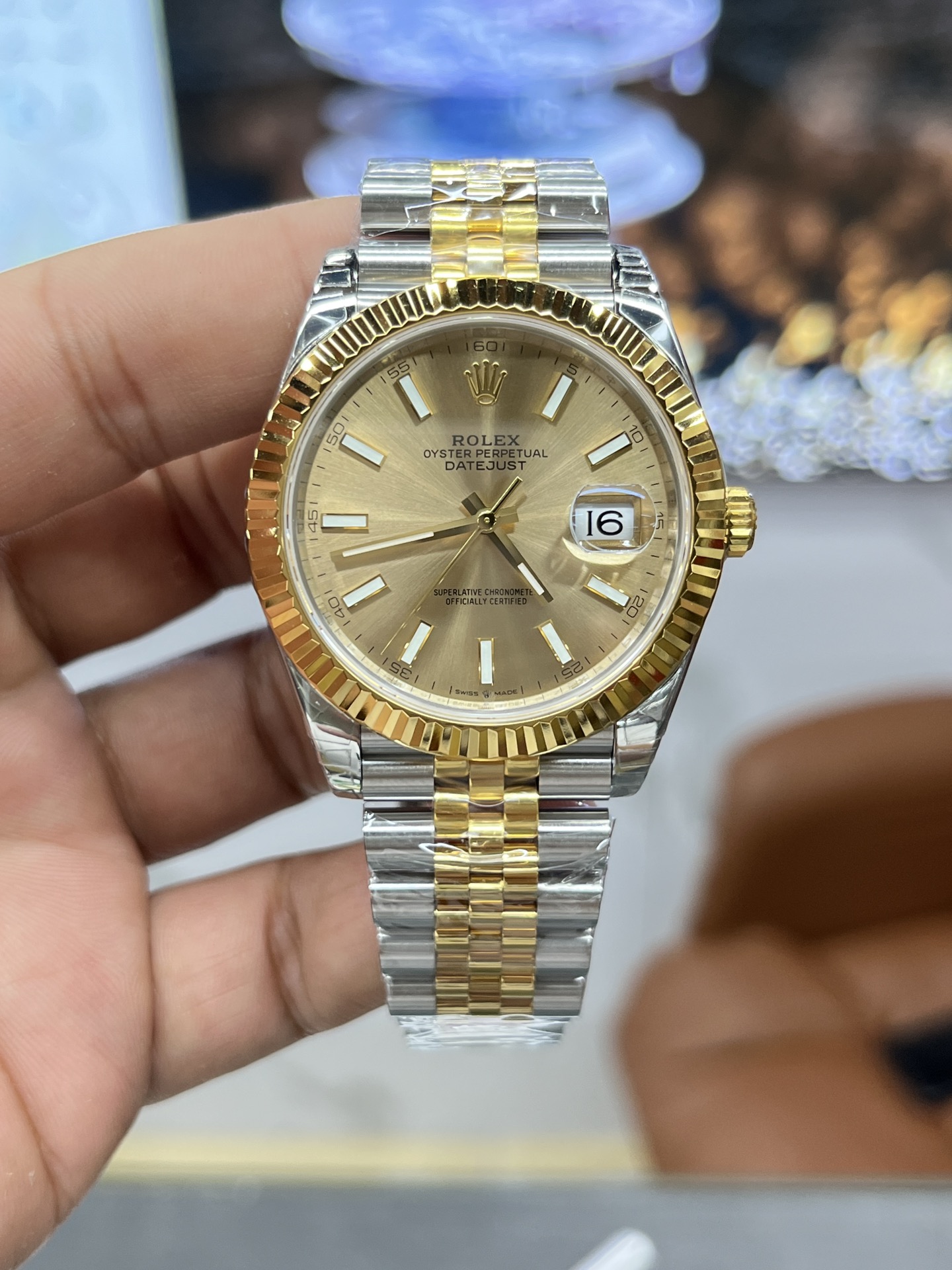 vsf-11943-c979bedf60-i1693074021_7594_0-1 VS Factory Rolex Datejust 41mm Champagne Dial Fluted Bezel Jubilee Bracelet (126333) 1:1 Super Clone – DD3235 Movement - Image 1