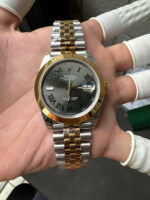 VS Factory Rolex Datejust 41mm Two-Tone Yellow Gold Slate “Wimbledon” Dial Smooth Bezel Jubilee Bracelet (126303) 1:1 Super Clone – DD3235 Movement