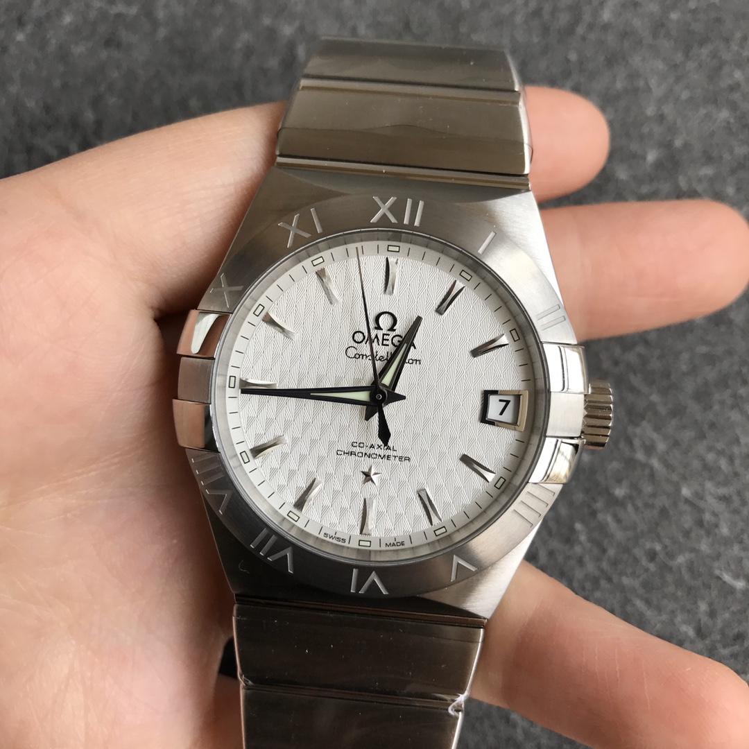 vsf-14038-6518f845d1-i1585246331_7042_0-1 VS Factory Omega Constellation Co-Axial 38mm Silver Textured Dial (123.10.38.21.02.001) 1:1 Super Clone – DD8500 Movement - Image 1