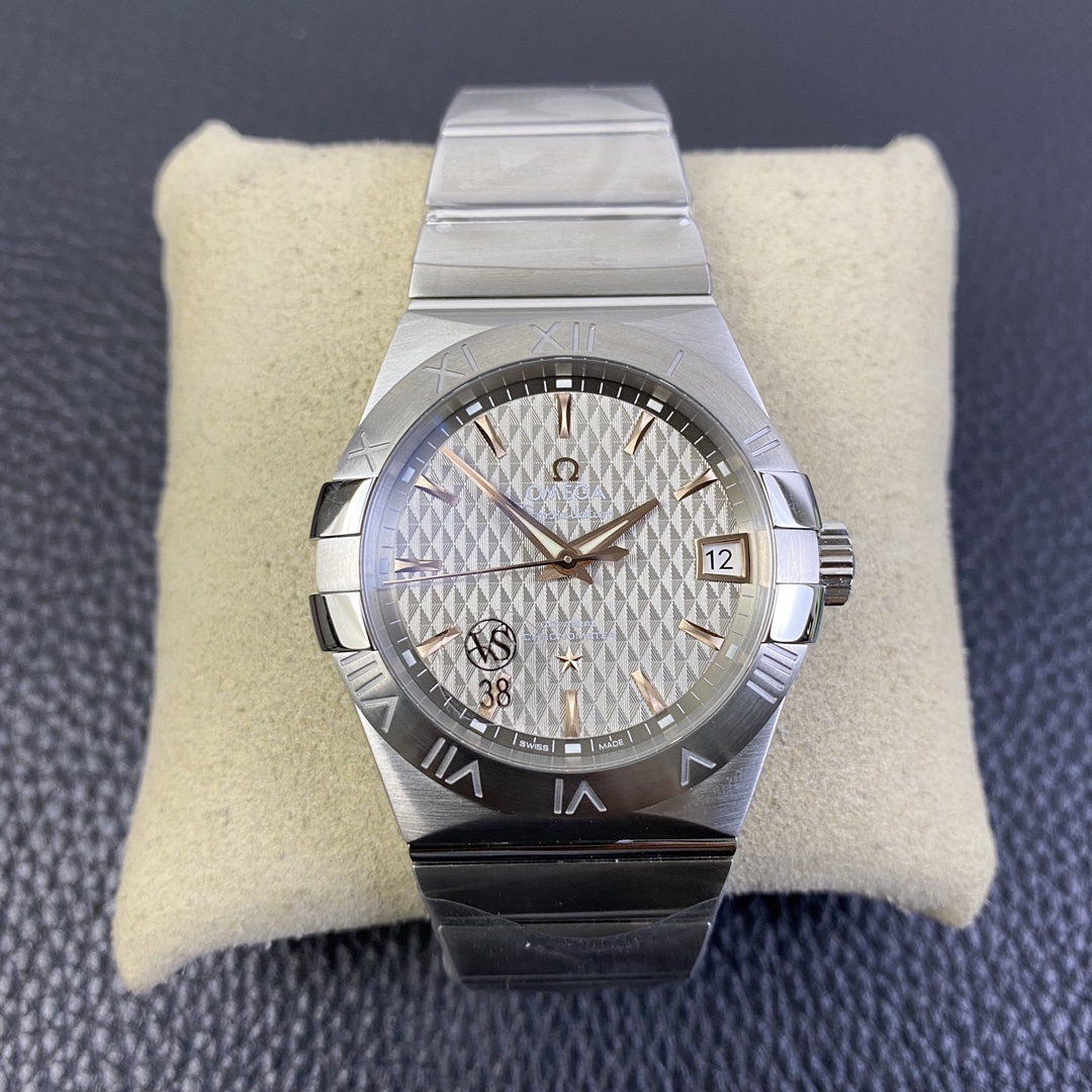 vsf-14102-c0e13f5426-i1598868265_3455_0-1 VS Factory Omega Constellation Co-Axial 38mm Steel & Sedna Accents (123.10.38.21.02.002) 1:1 Super Clone -DD8500 Movement - Image 1