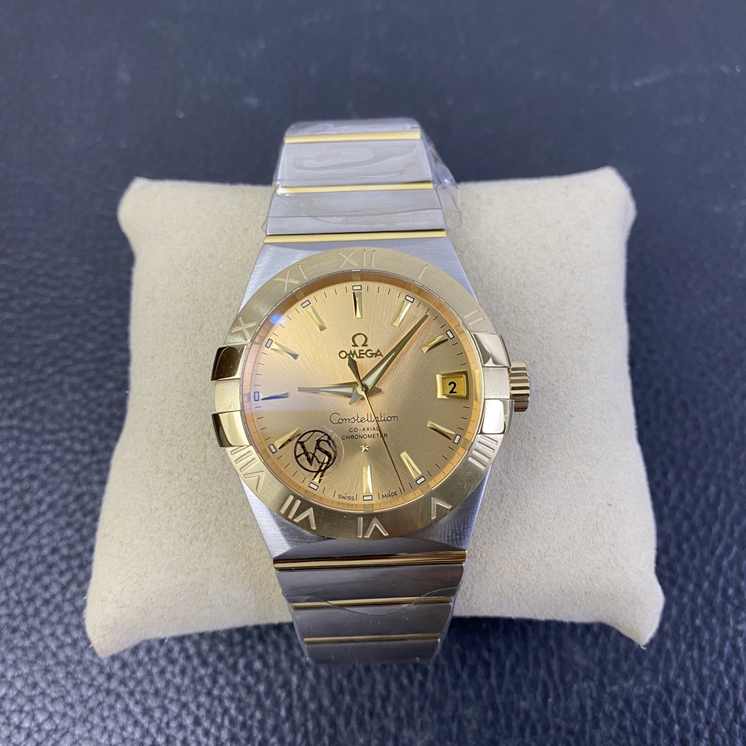 vsf-14112-d4121be9c9-i1597694026_4073_0-1 VS Factory Omega Constellation Co-Axial 38mm Two-Tone Champagne Dial (123.20.38.21.08.001) 1:1 Super Clone – DD8500 Movement - Image 1