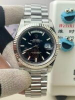 VS Factory Rolex Day-Date 40 White Gold Black Dial (228239) V2 1:1 Super Clone – DD3255 Movement