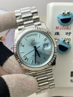 VS Factory Rolex Day-Date 40 Platinum Ice Blue Dial (228236) 1:1 Super Clone – DD3255 Movement - Image 3