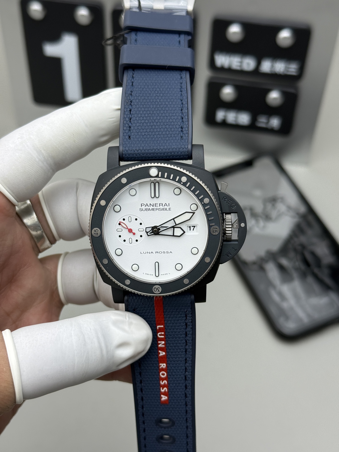 vsf-14595-cae367bbbc-i1739902350680_6920_0_0-1 VS Factory Panerai Submersible QuarantaQuattro Luna Rossa Ti-Ceramitech 44mm PAM01543 1:1 Super Clone – DDP.900 Movement - Image 1