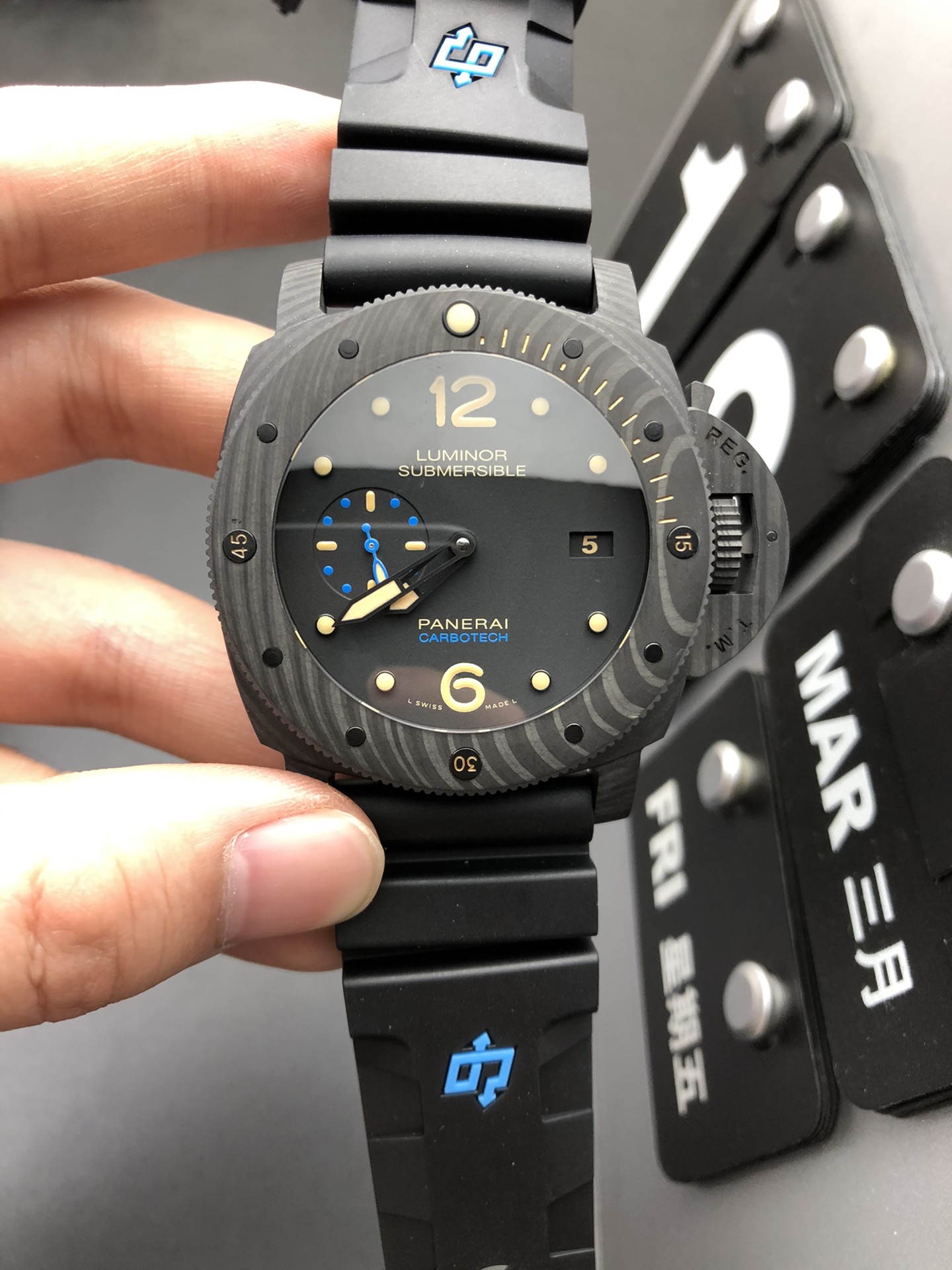 vsf-14702-4450d15366-i1647578995_981_0-1 VS Factory Panerai Submersible 1950 Carbotech 47mm PAM00616 1:1 Super Clone – DDP.9000 Movement - Image 1