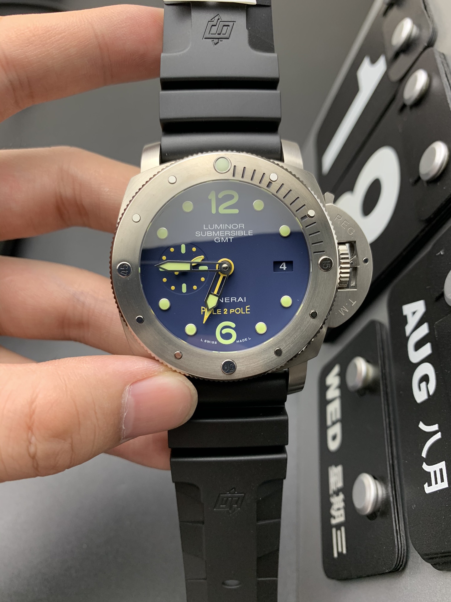 vsf-15207-e96ad9daa2-i1629268010_1247_0-1 VS Factory Panerai Submersible GMT “Pole2Pole” 47mm PAM00719 (Alternate Intel) 1:1 Super Clone – DDP.9001 Movement - Image 1