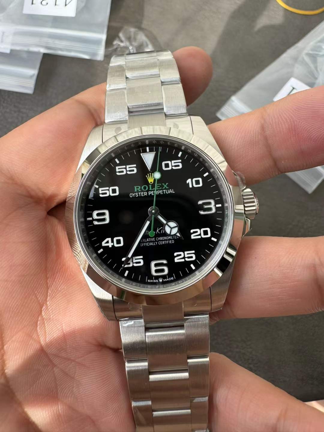 vsf-15508-d6c03488a1-2026-04-20_165407_291 VS Factory Rolex Air-King Ref. 126900 “Aviation Dashboard” 1:1 Super Clone – DD3230 Movement - Image 1