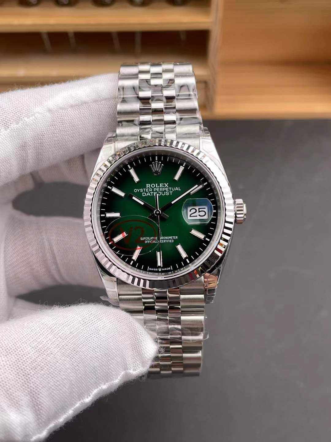 vsf-16149-e7267a22c0-2026-05-13_110337_185 VS Factory Rolex Datejust 36 Gradient Green Dial (126234) 1:1 Super Clone – DD3235 Movement - Image 1