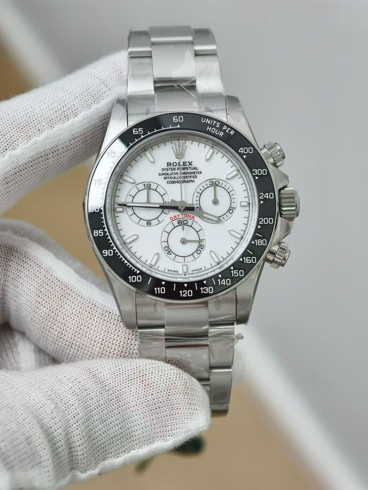 vsf-16242-44e4a7f9c1-i1779175752323_674_0_0-1 VS Factory Rolex Cosmograph Daytona 40mm “Panda” White Dial Exhibition Caseback (126502LN) 1:1 Super Clone – DD4131 Movement - Image 1