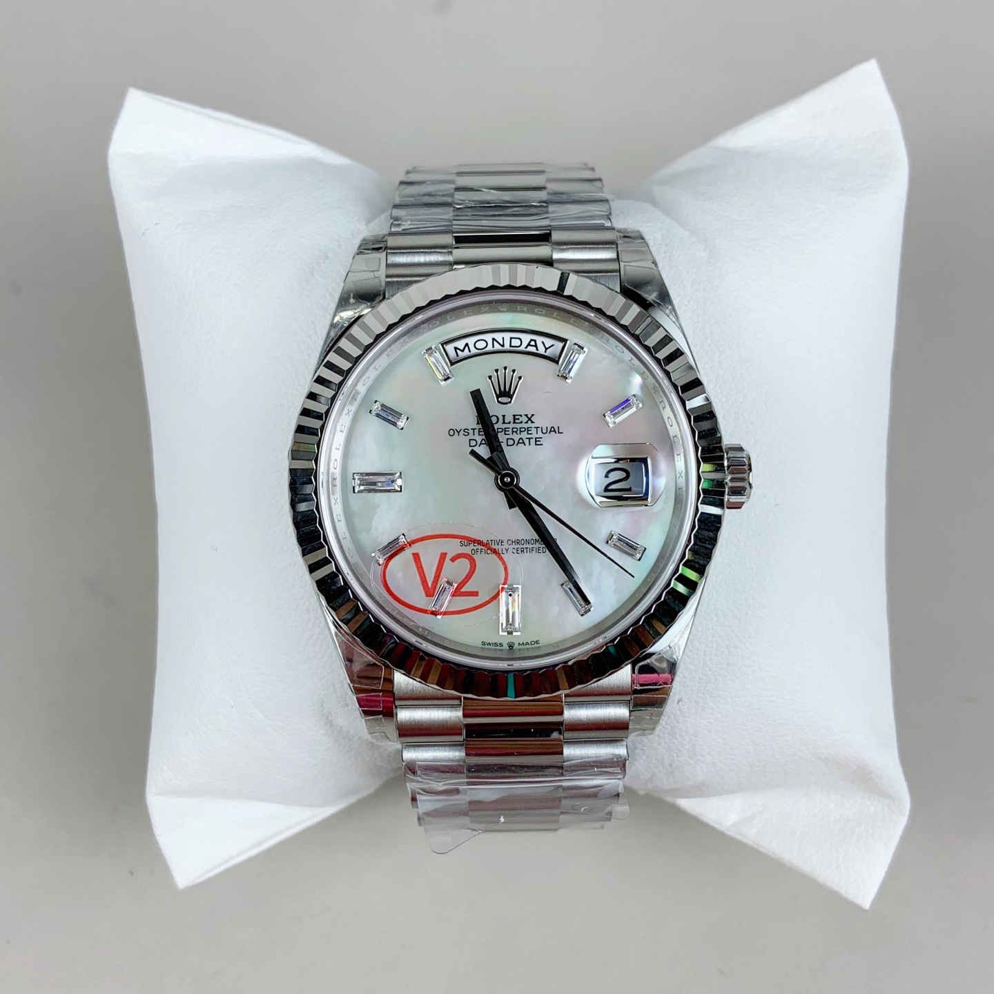 vsf-16255-6a2b62f639-i1774688055431_672_0_1-1 VS Factory Rolex Day-Date 40 Mother of Pearl Dial (228239) 1:1 Super Clone – DD3255 Movement - Image 1